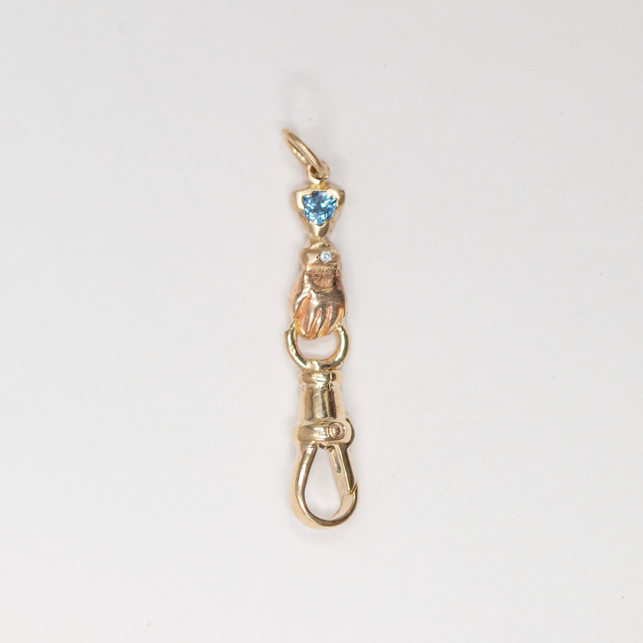 Montana Sapphire and Diamond Hand Connector, 14K
