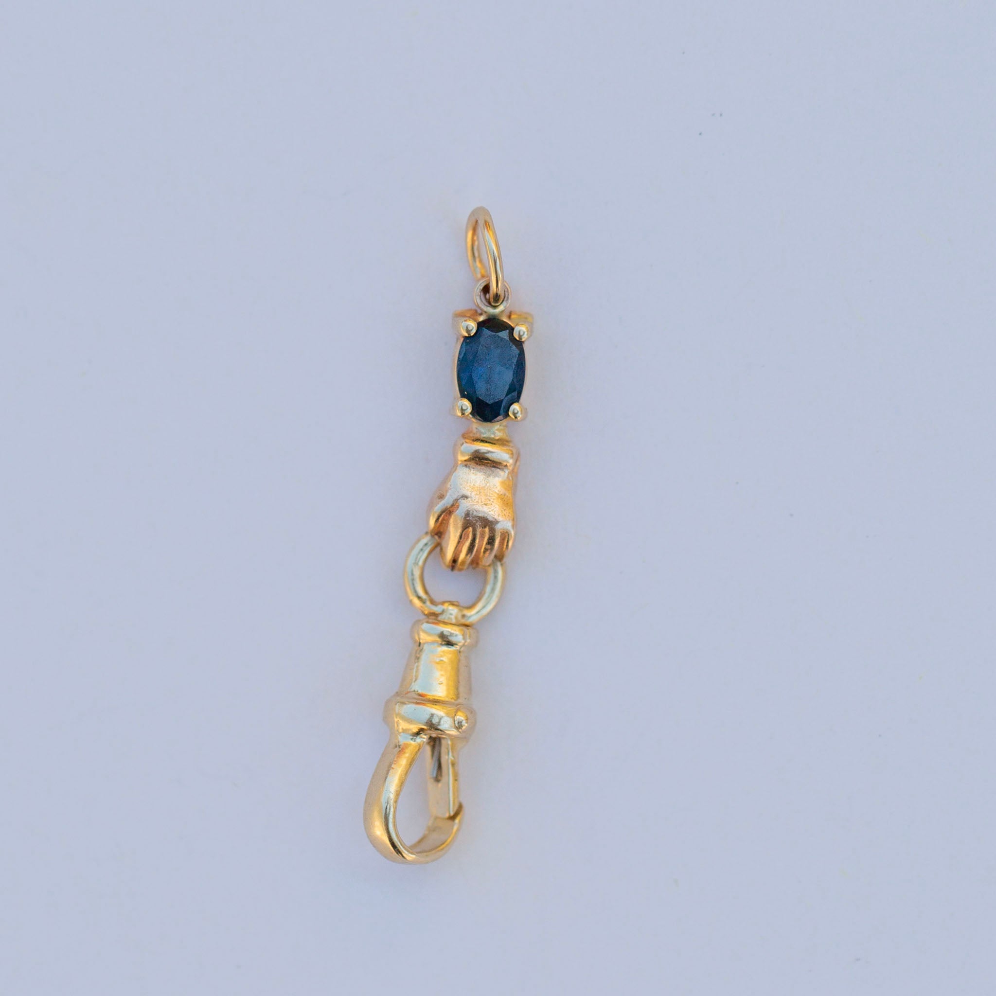 Hand Connector 9, Dark Blue Oval Sapphire