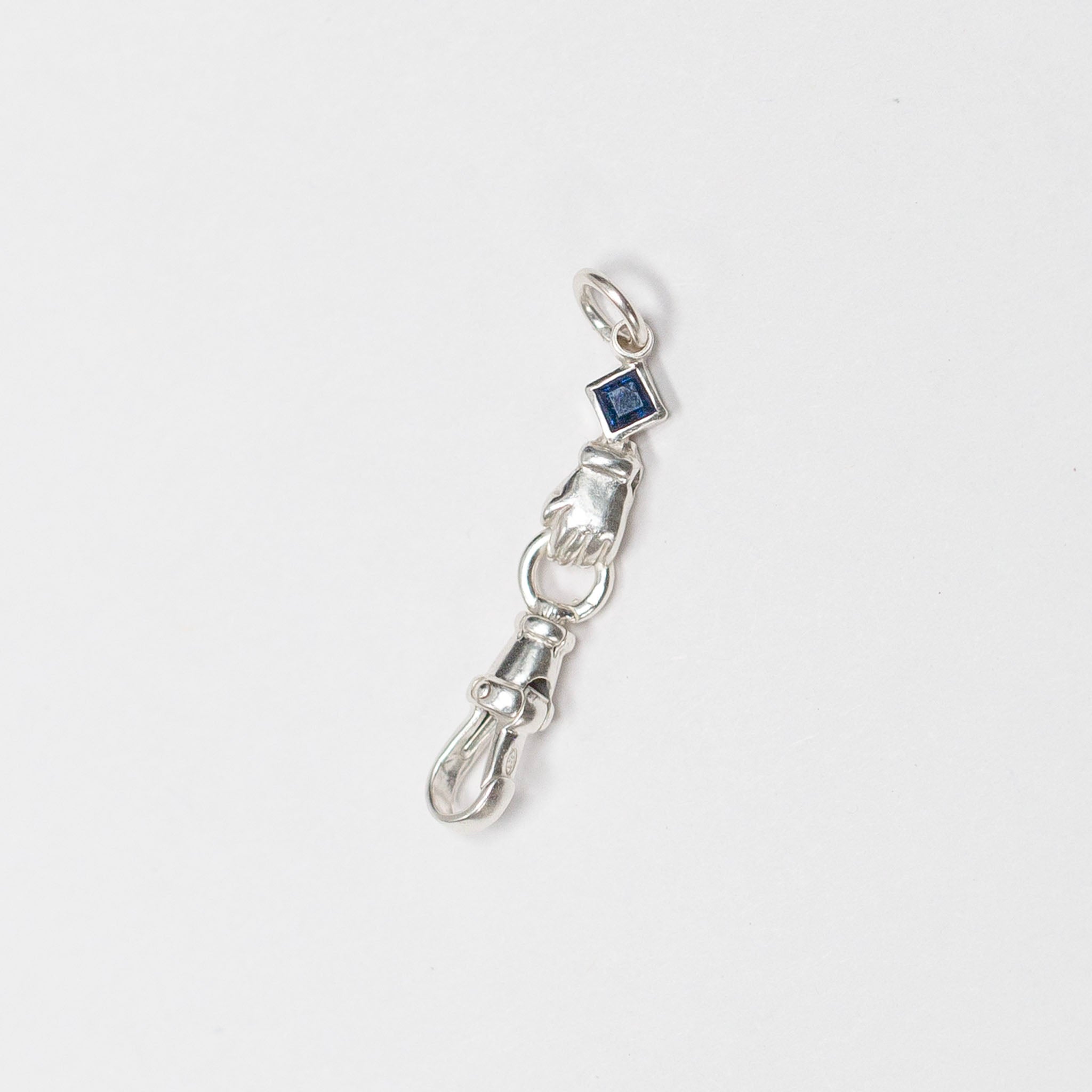 Hand Connector, Silver & Sapphire