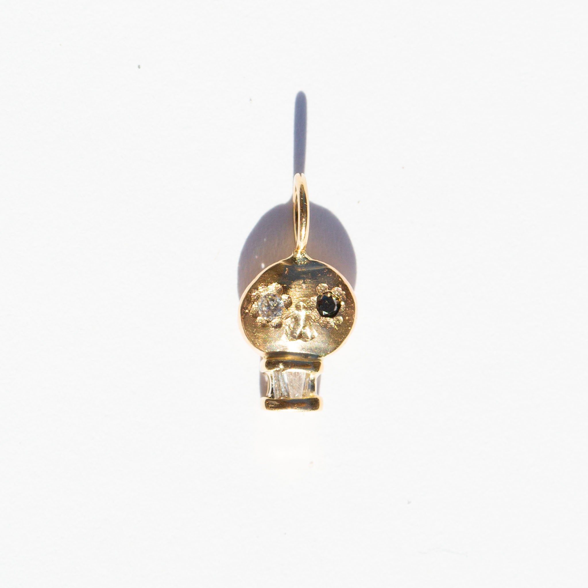 Skull Charm 10, White and Black Diamond