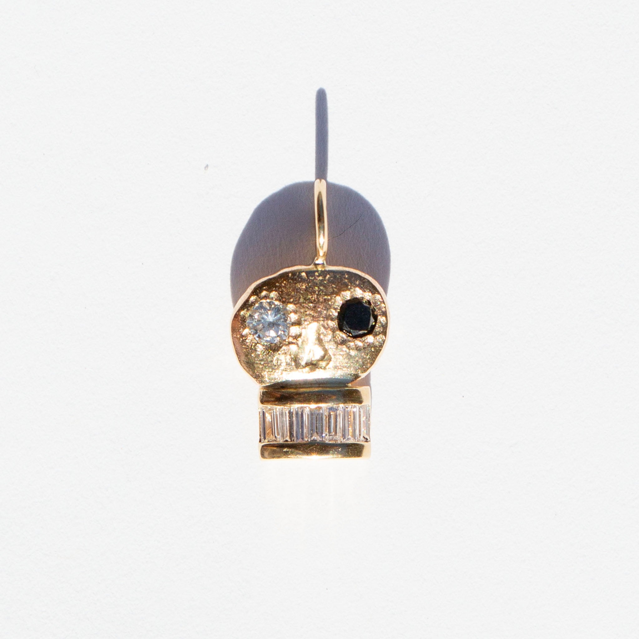 Skull Charm 17, White and Black Diamond