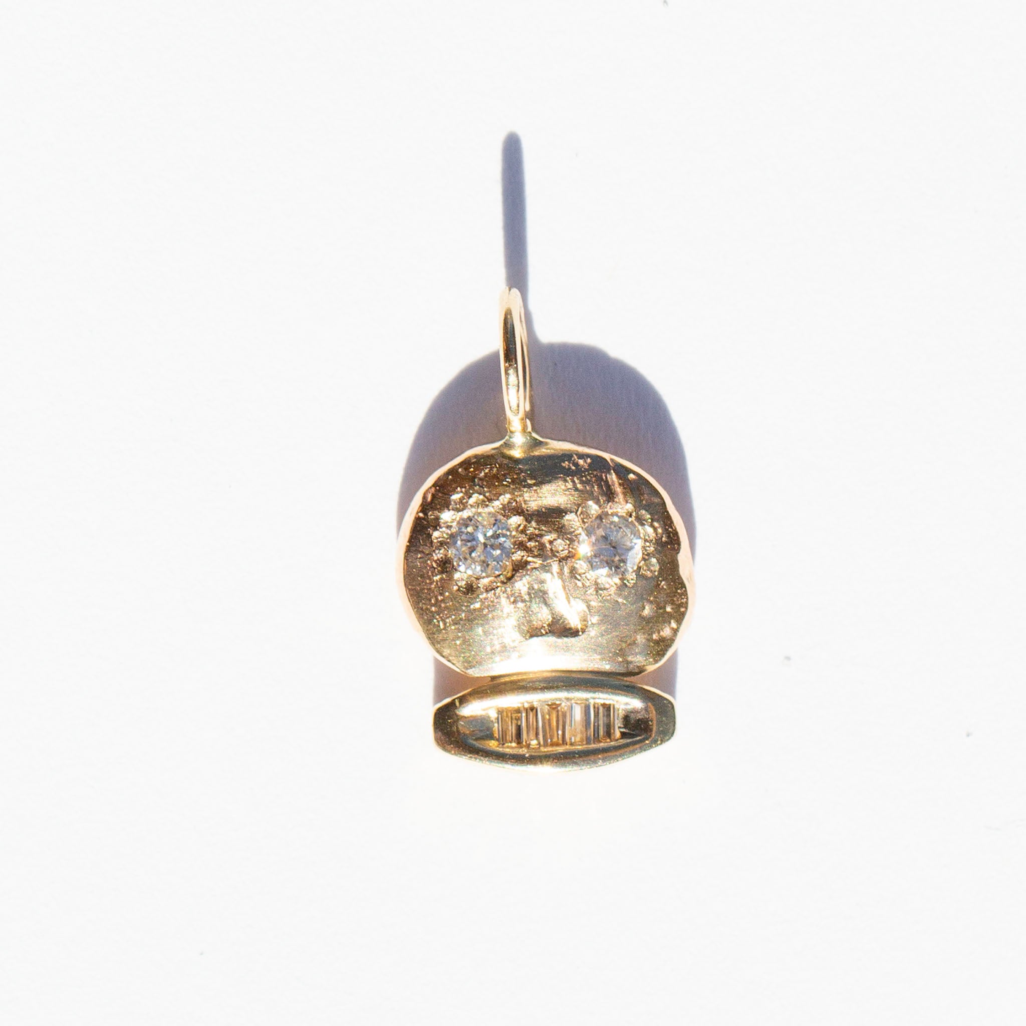 Skull Charm 16, White Diamonds