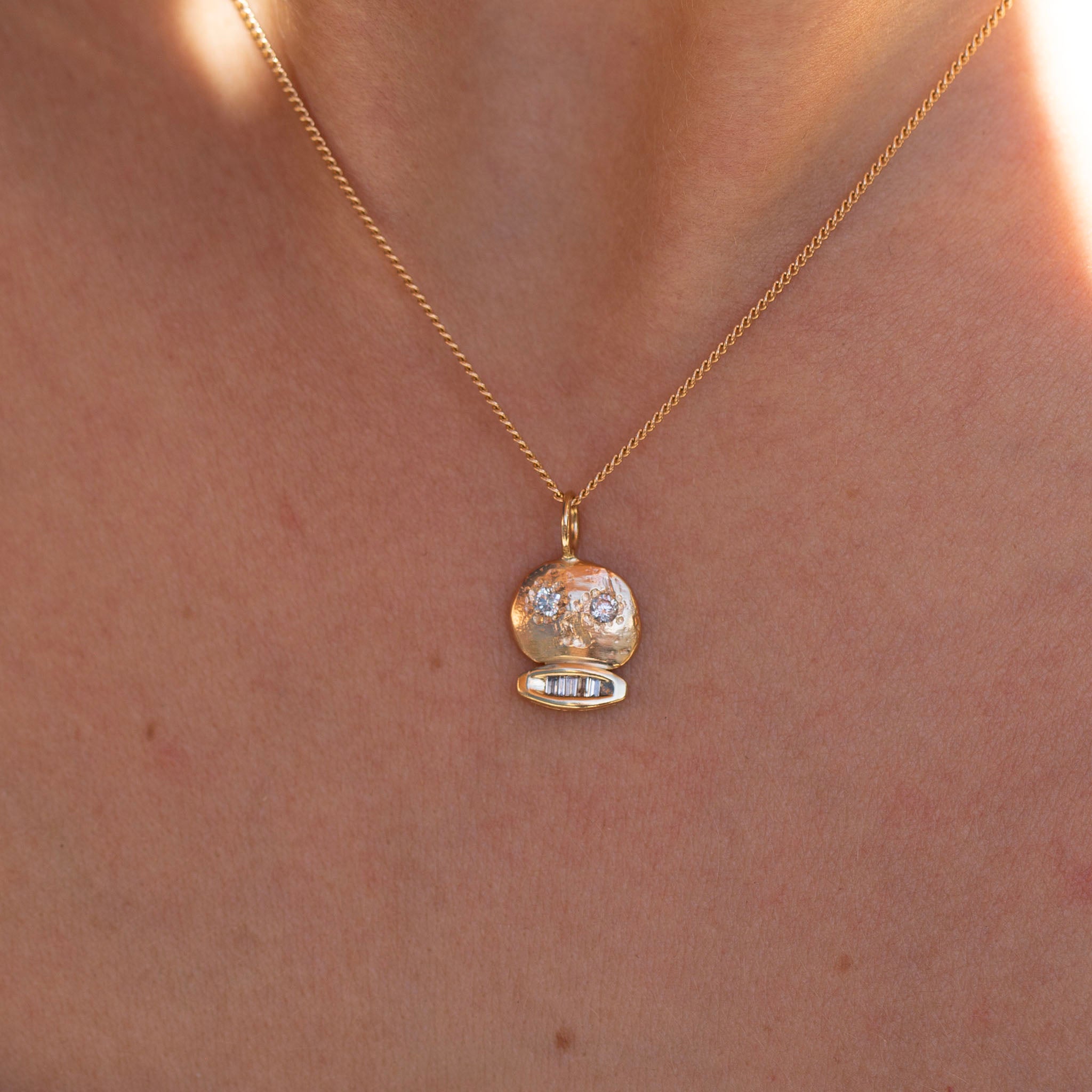 Skull Charm 16, White Diamonds