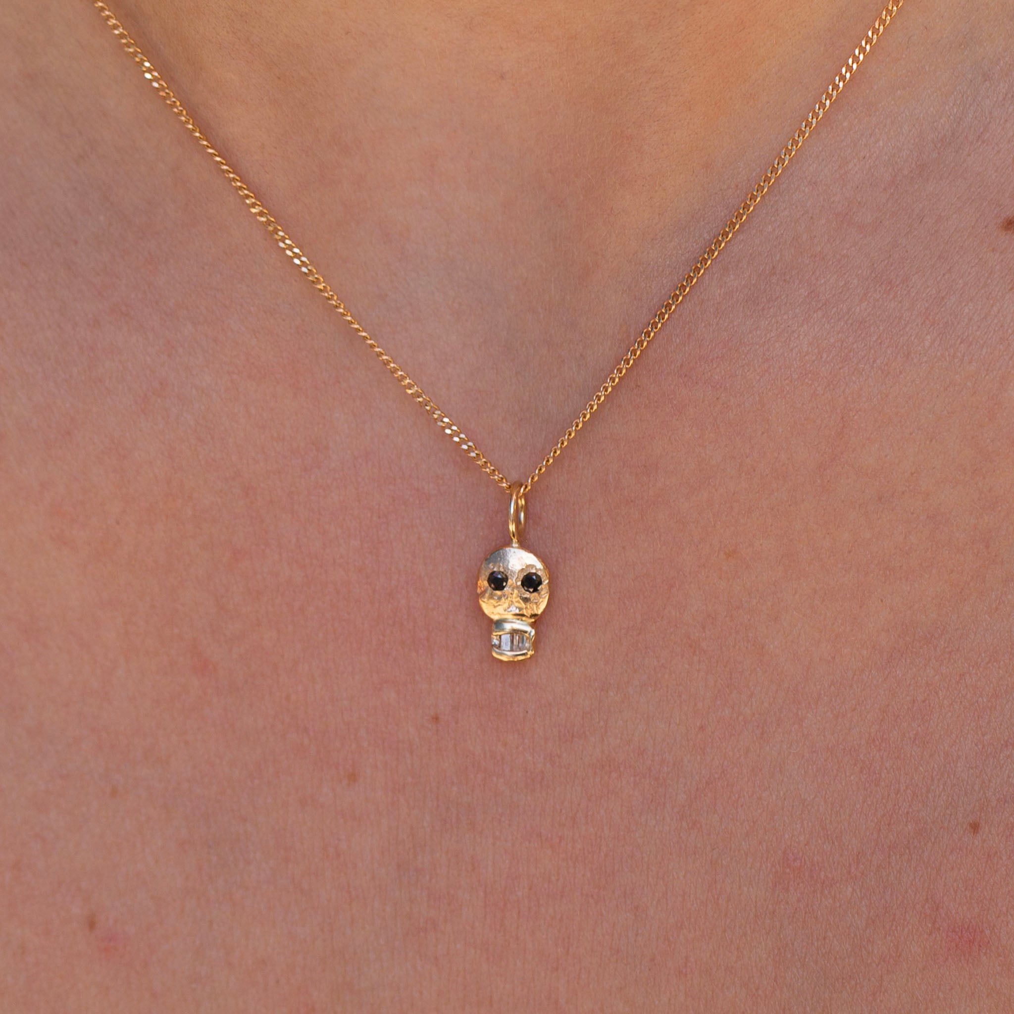 Skull Charm 3, Black Diamonds