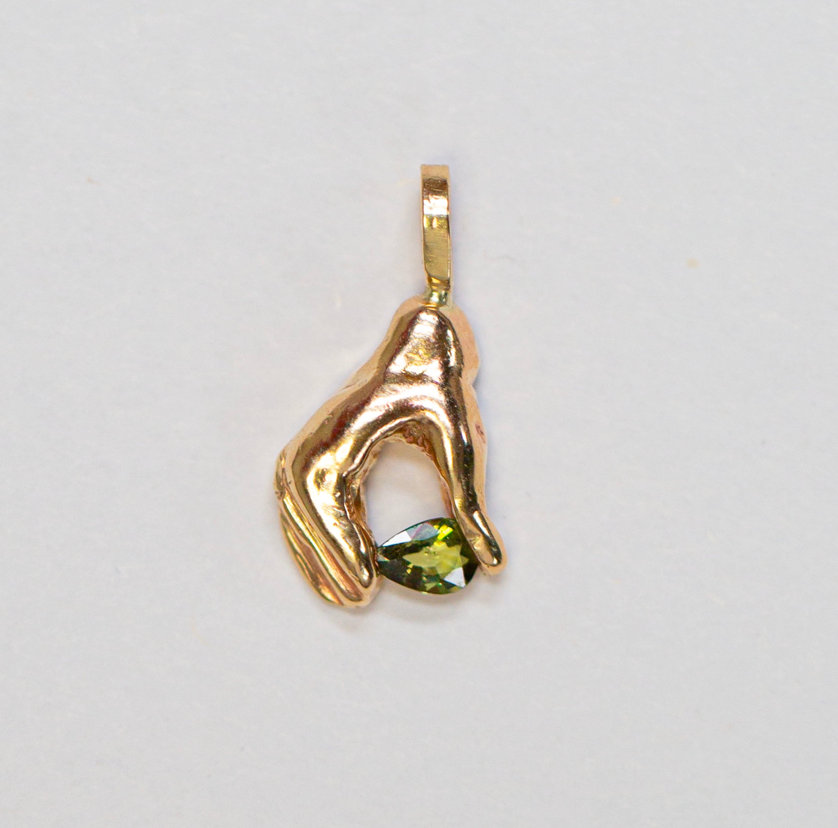 Green Sapphire Squeeze Charm