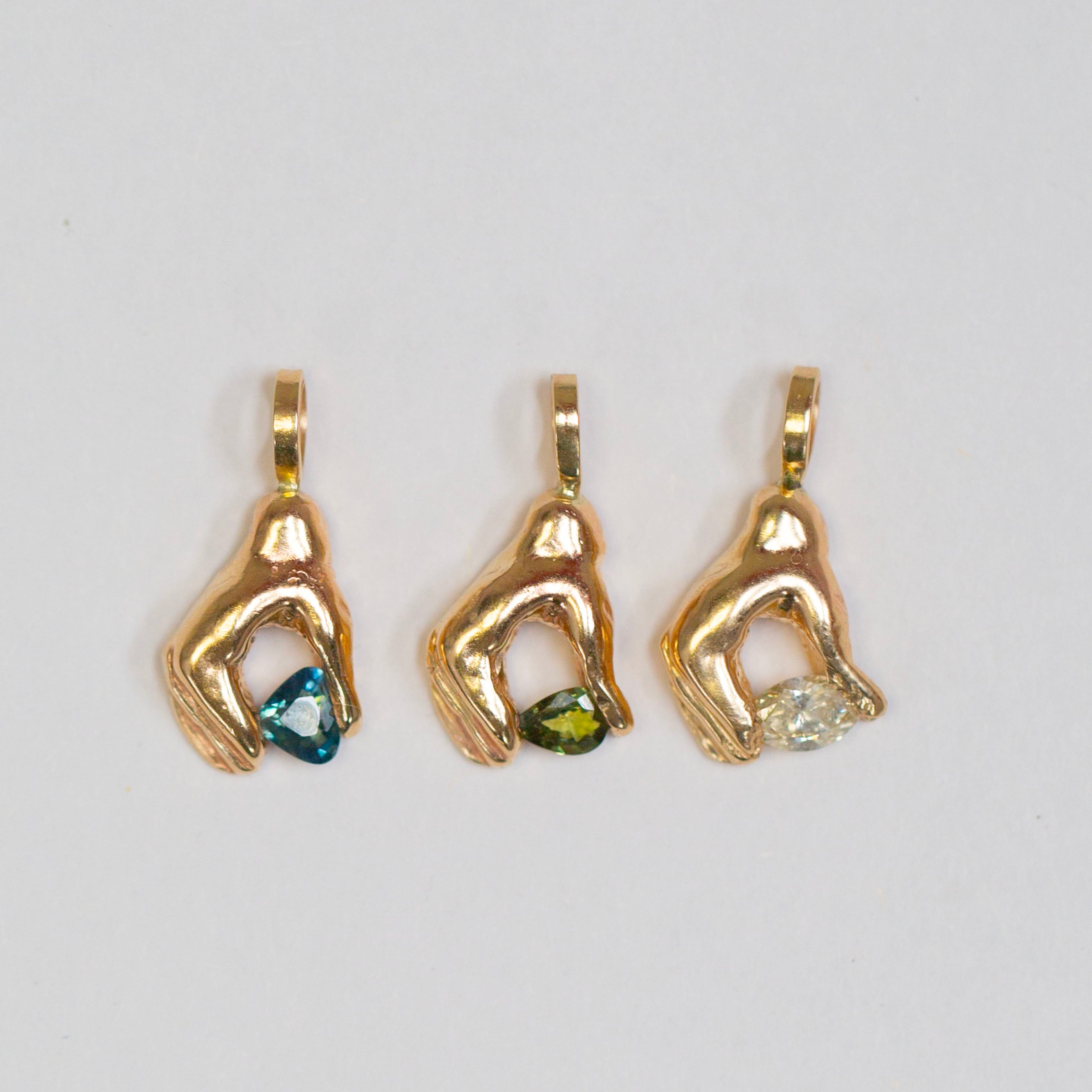 Green Sapphire Squeeze Charm