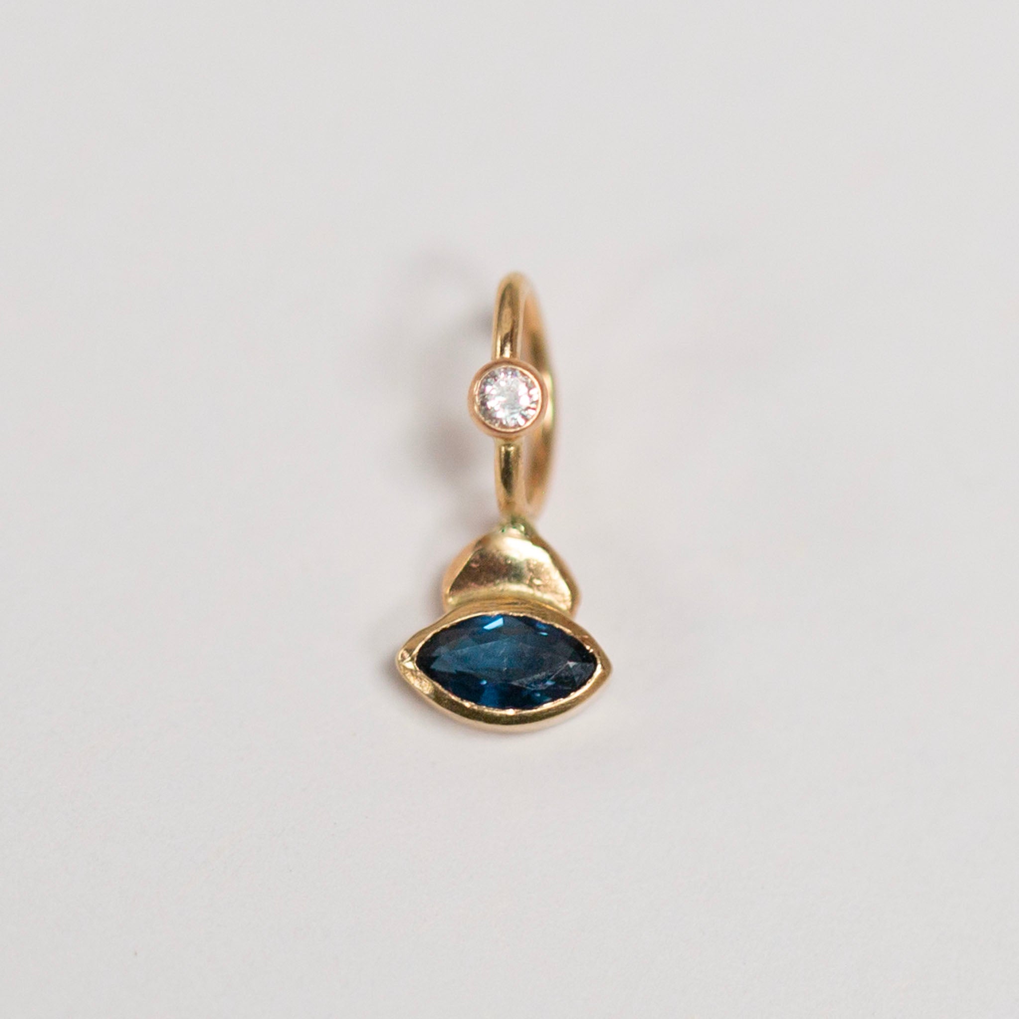 UFO, Tiny Marquise Sapphire Saucer