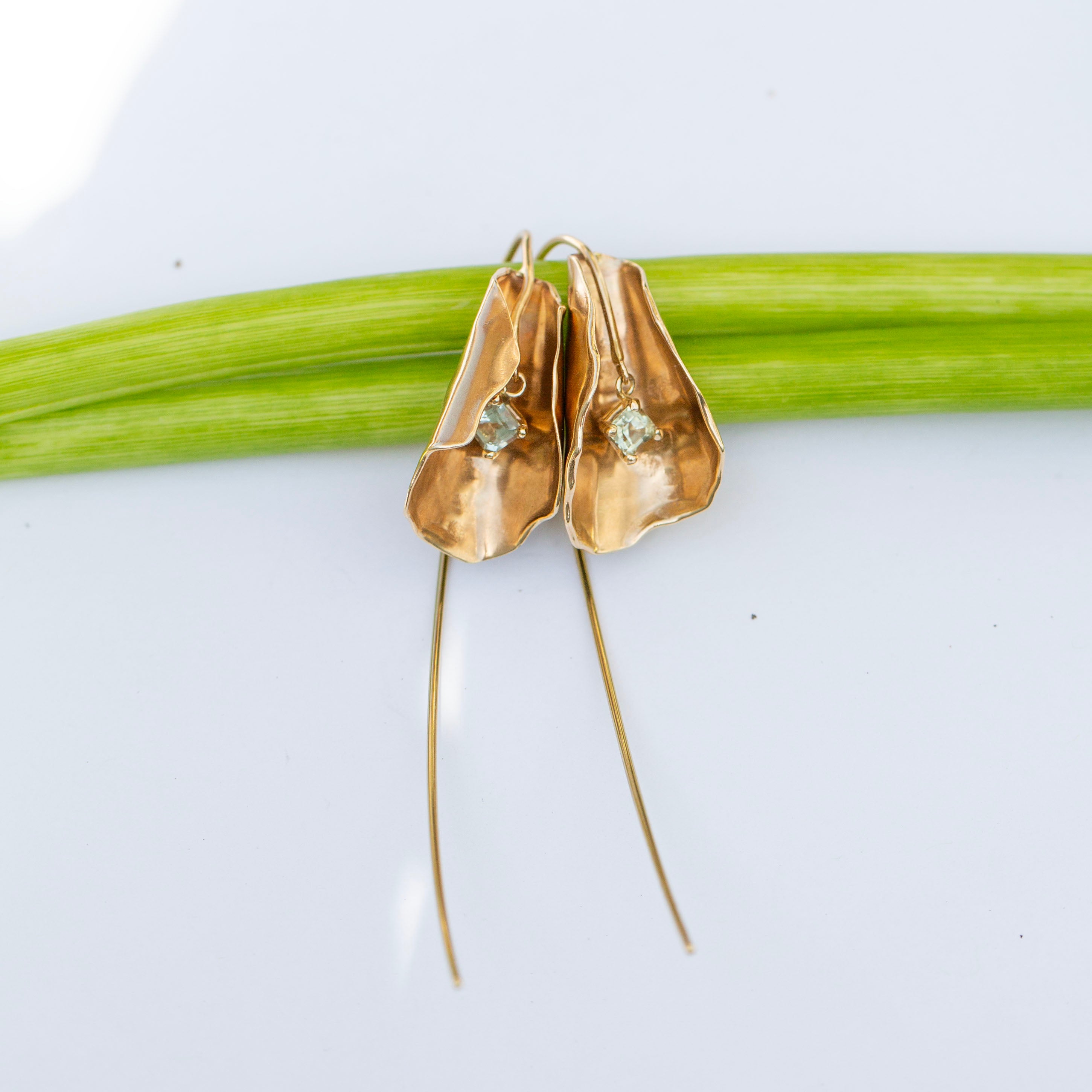 Calla Lily Earrings, Tourmaline