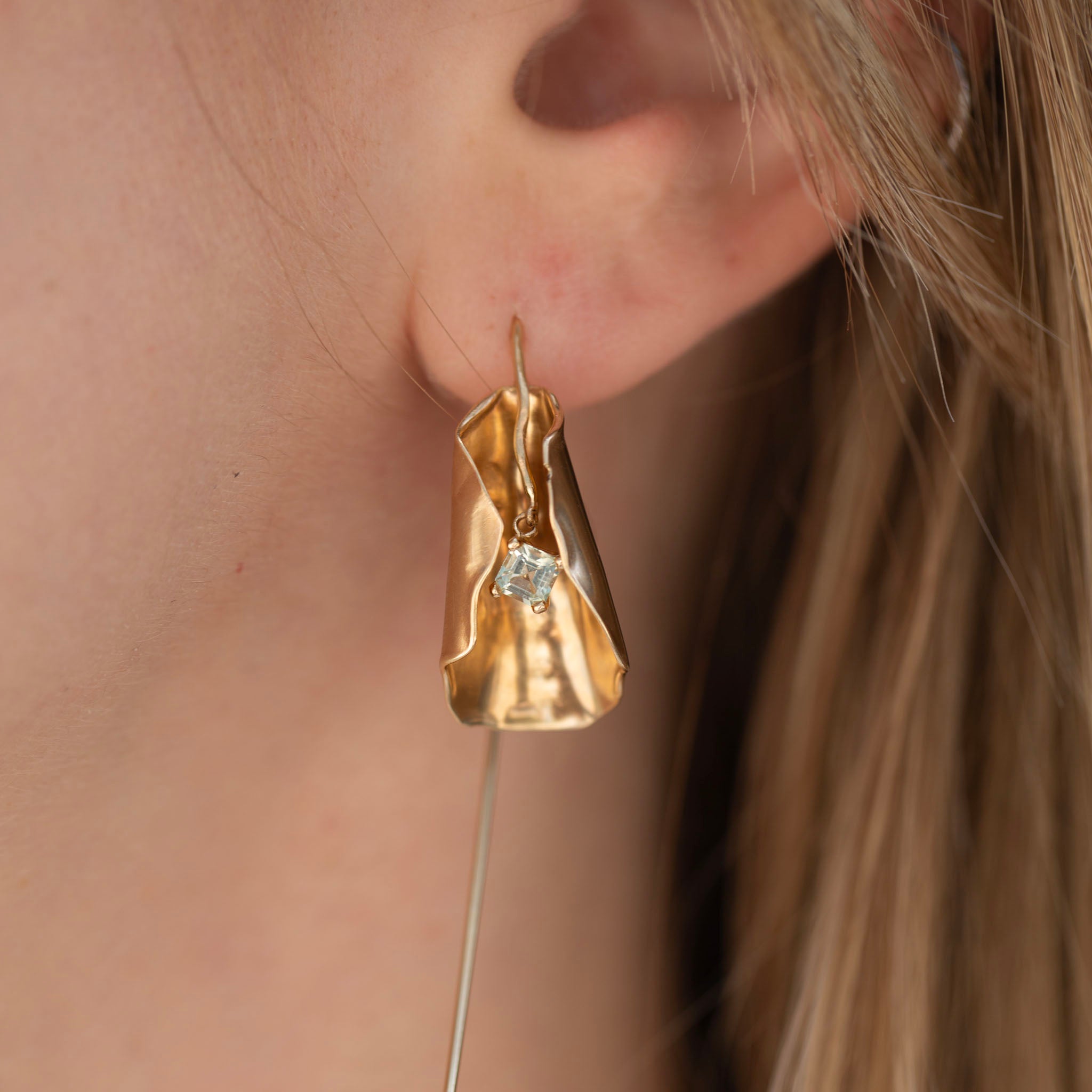 Calla Lily Earrings, Tourmaline