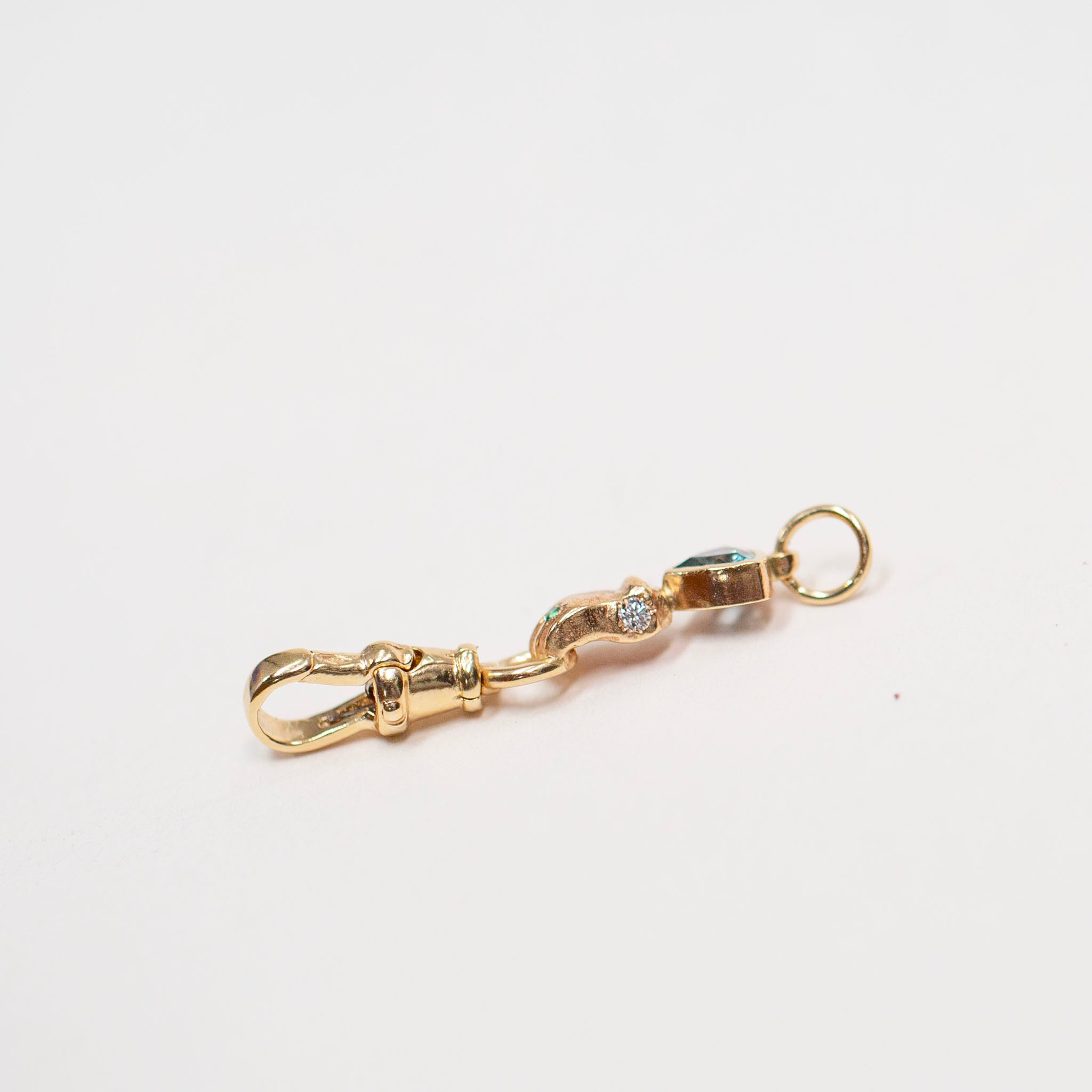 Sapphire and Emerald Hand Connector, 14K