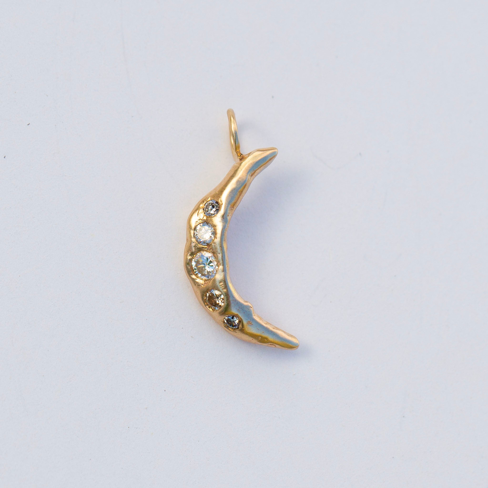 Waxing Crescent Diamond Moon Charm
