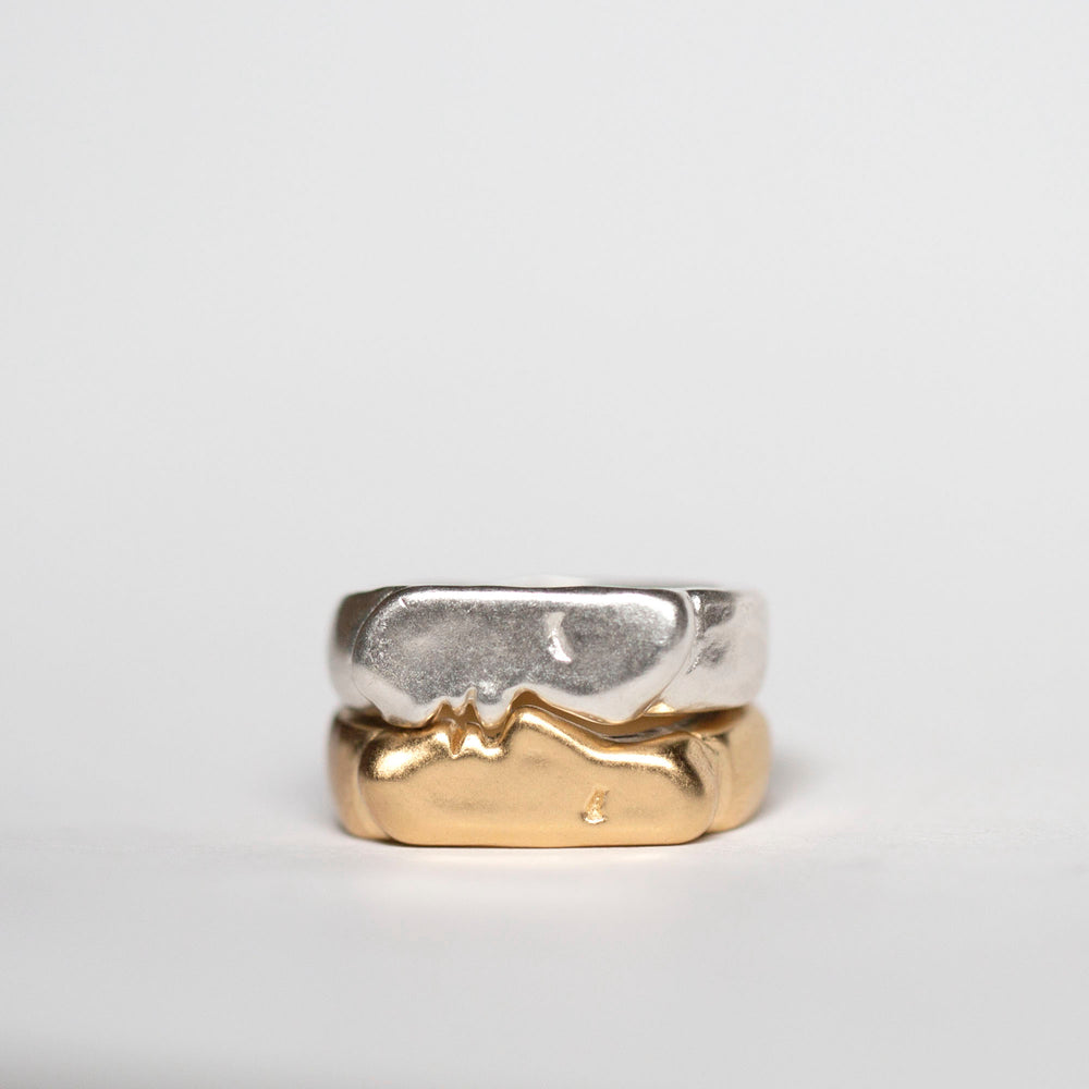 Buy GIVA Silver And Golden Graceful Om Ring For Him | Shoppers Stop