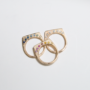 Twilight Slice Ring, 14K